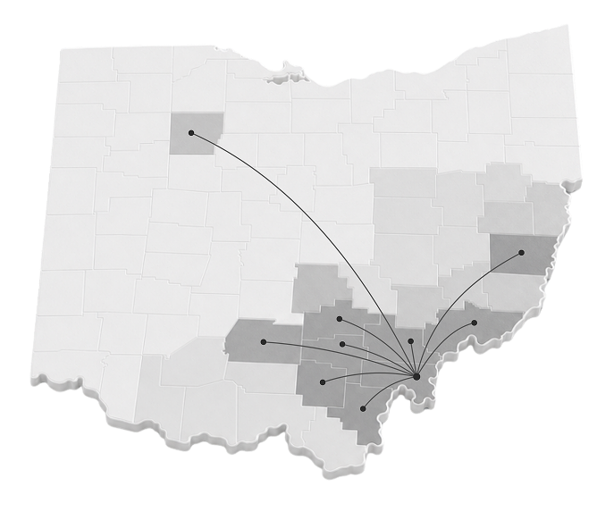 GreenCab Ohio transportation service area map